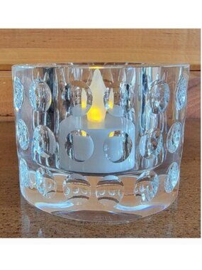 Oleg Cassini Crystal Candle Tea Light Holder